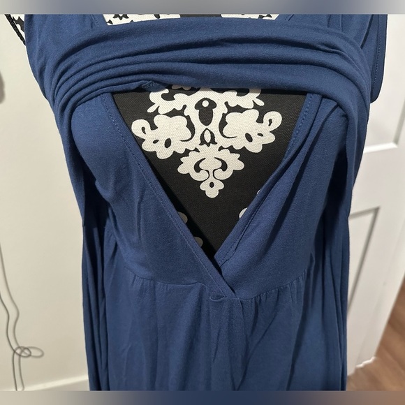 Happy Mama Blue Midi Maternity Dress Size XL - Picture 5 of 10